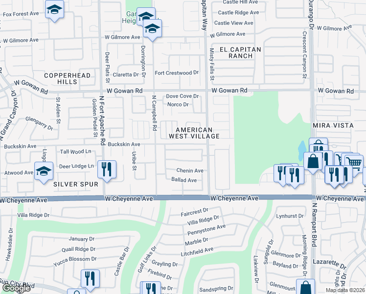 map of restaurants, bars, coffee shops, grocery stores, and more near 9012 Valley of Fire Avenue in Las Vegas