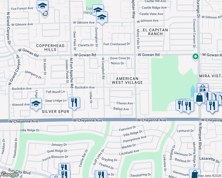 map of restaurants, bars, coffee shops, grocery stores, and more near 9128 Valley of Fire Avenue in Las Vegas