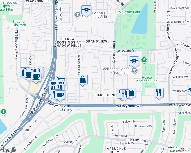 map of restaurants, bars, coffee shops, grocery stores, and more near 10212 Crystal Cloud Avenue in Las Vegas