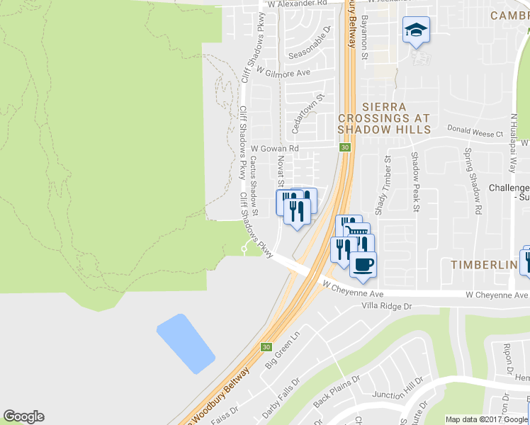 map of restaurants, bars, coffee shops, grocery stores, and more near 3321 Indian Shadow Street in Las Vegas