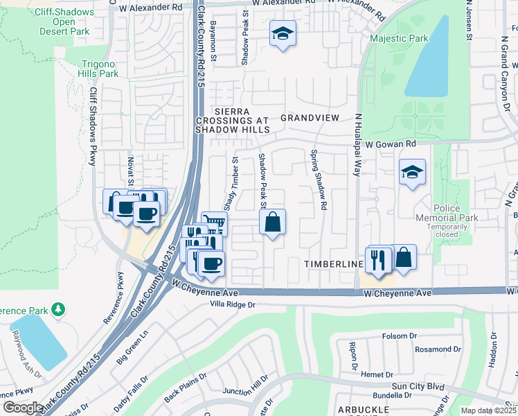 map of restaurants, bars, coffee shops, grocery stores, and more near 10352 Natural Springs Avenue in Las Vegas