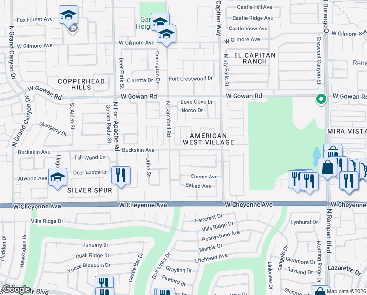 map of restaurants, bars, coffee shops, grocery stores, and more near 8947 Green Jade Drive in Las Vegas