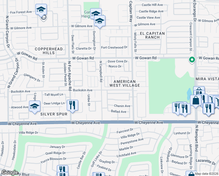 map of restaurants, bars, coffee shops, grocery stores, and more near 9128 Valley of Fire Avenue in Las Vegas