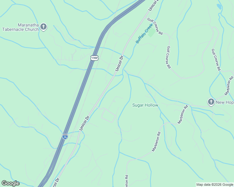 map of restaurants, bars, coffee shops, grocery stores, and more near 112 Meadowbrook Drive in Unicoi