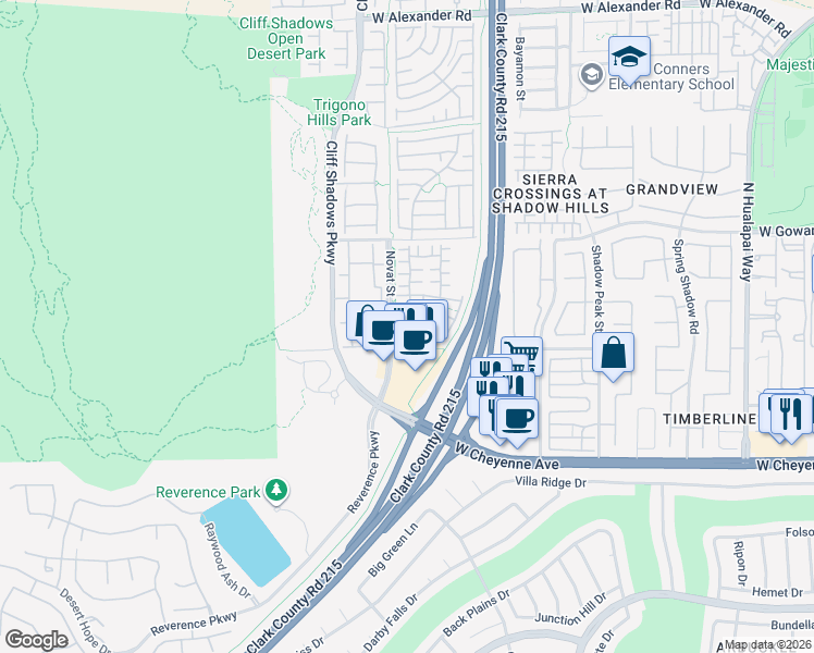 map of restaurants, bars, coffee shops, grocery stores, and more near 10624 West Double Spring Court in Las Vegas