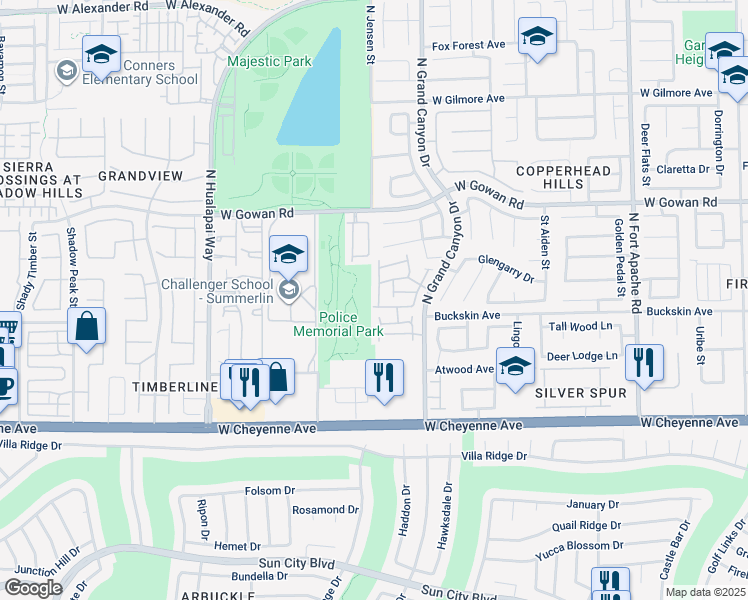 map of restaurants, bars, coffee shops, grocery stores, and more near 3401 Conan Street in Las Vegas