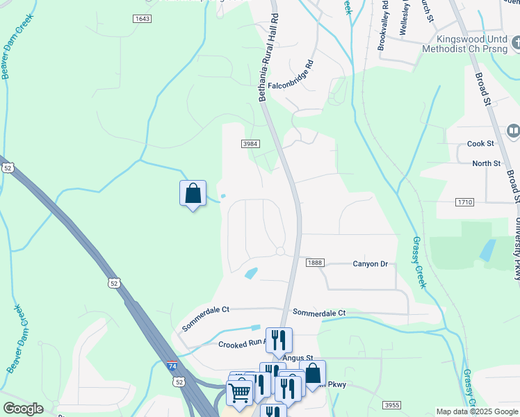 map of restaurants, bars, coffee shops, grocery stores, and more near 792 Runningbrook Lane in Rural Hall