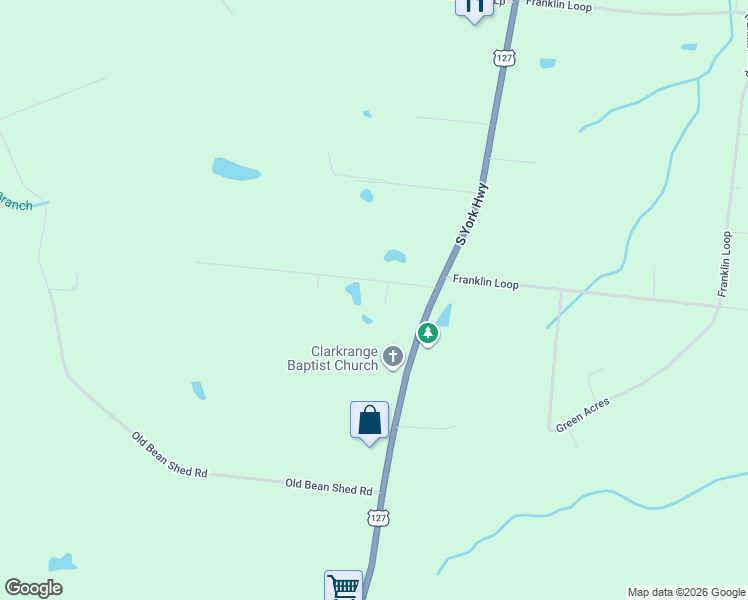 map of restaurants, bars, coffee shops, grocery stores, and more near 574 Page Road in Clarkrange