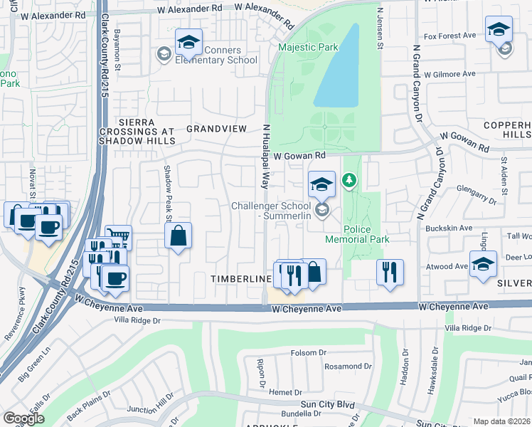 map of restaurants, bars, coffee shops, grocery stores, and more near in Las Vegas