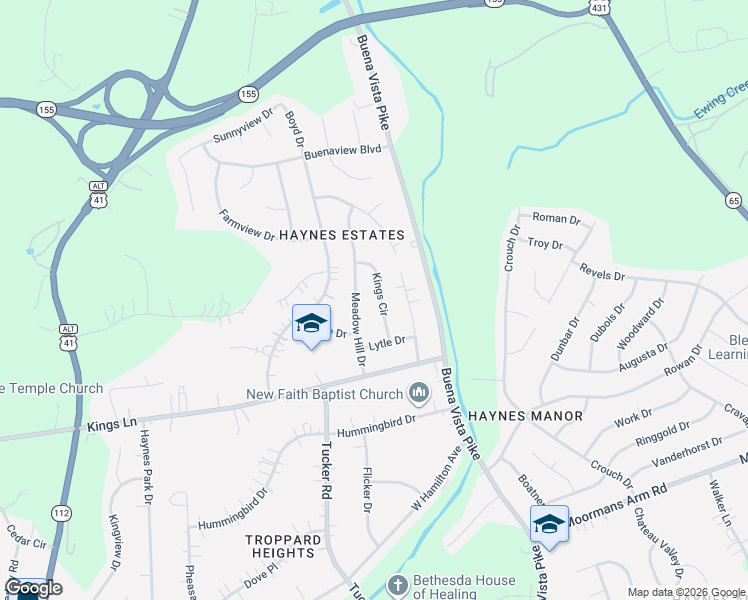 map of restaurants, bars, coffee shops, grocery stores, and more near 4025 Kings Circle in Nashville