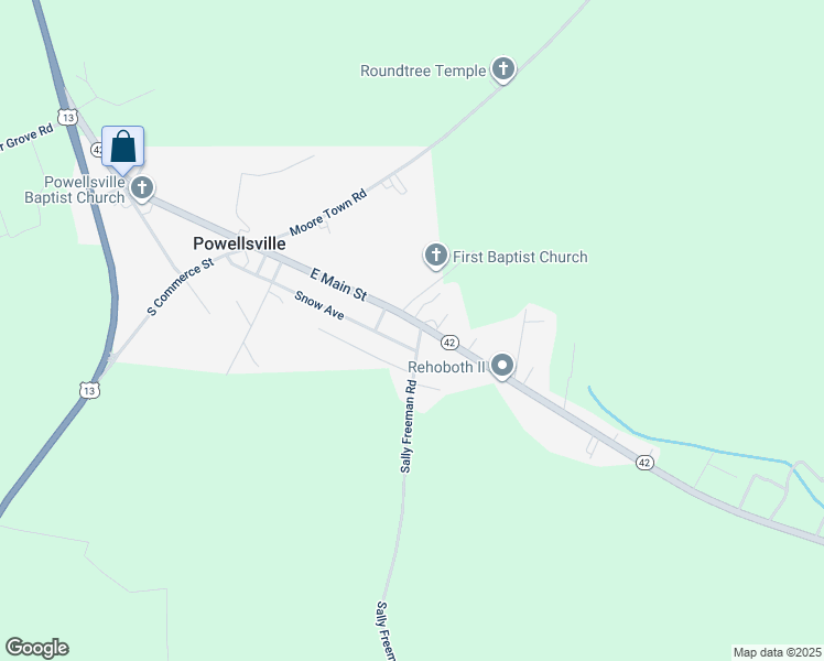 map of restaurants, bars, coffee shops, grocery stores, and more near 104 Sally Freeman Road in Colerain