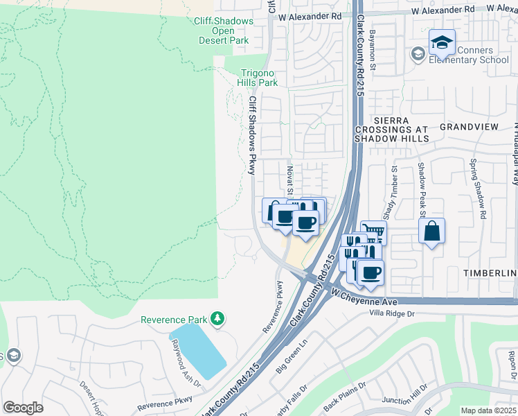 map of restaurants, bars, coffee shops, grocery stores, and more near 3400 Fire Cliffs Avenue in Las Vegas
