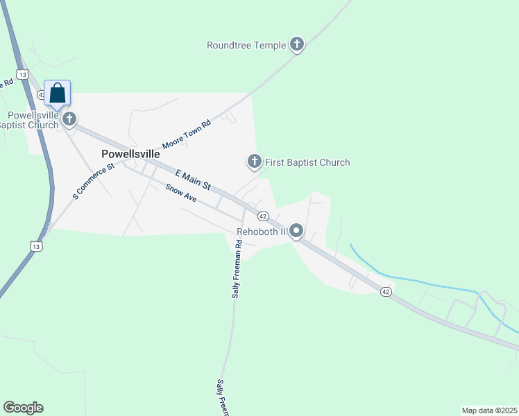 map of restaurants, bars, coffee shops, grocery stores, and more near 103 North Carolina 42 in Colerain