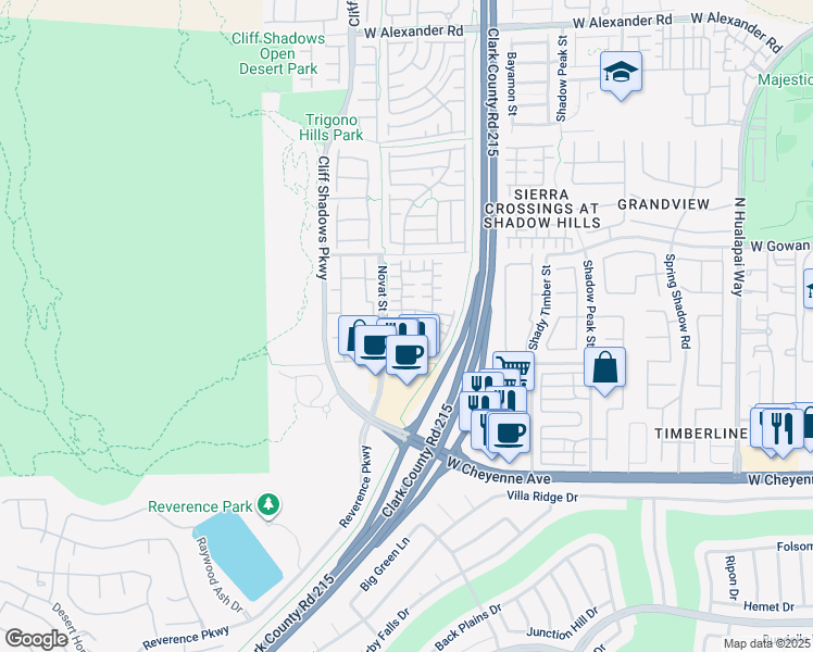 map of restaurants, bars, coffee shops, grocery stores, and more near 3448 Balanced Rock Street in Las Vegas