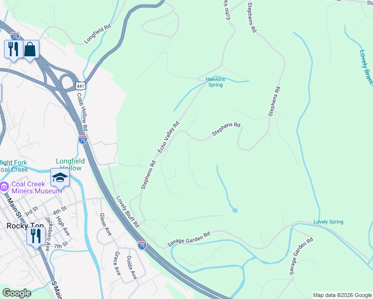 map of restaurants, bars, coffee shops, grocery stores, and more near 265 Stephens Road in Lake City