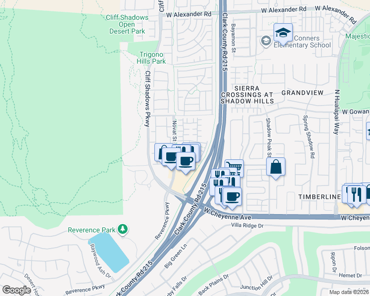 map of restaurants, bars, coffee shops, grocery stores, and more near 3448 Balanced Rock Street in Las Vegas