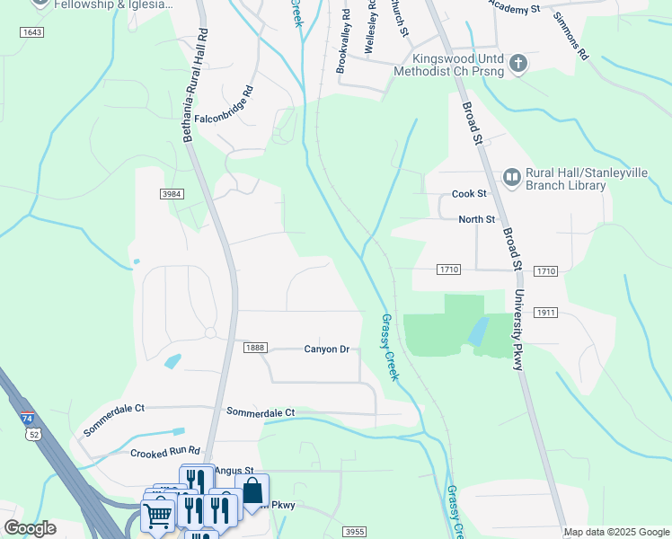 map of restaurants, bars, coffee shops, grocery stores, and more near 760 Ashley Drive in Rural Hall
