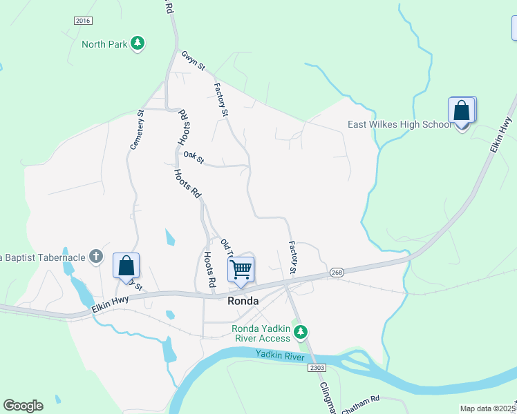 map of restaurants, bars, coffee shops, grocery stores, and more near 856 Factory Street in Ronda