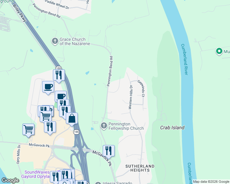 map of restaurants, bars, coffee shops, grocery stores, and more near in Nashville