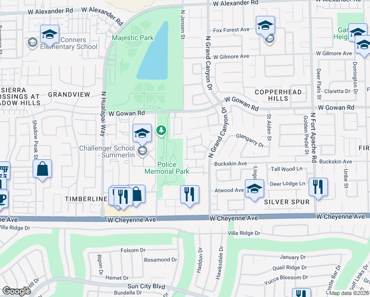 map of restaurants, bars, coffee shops, grocery stores, and more near 3413 Conan Street in Las Vegas