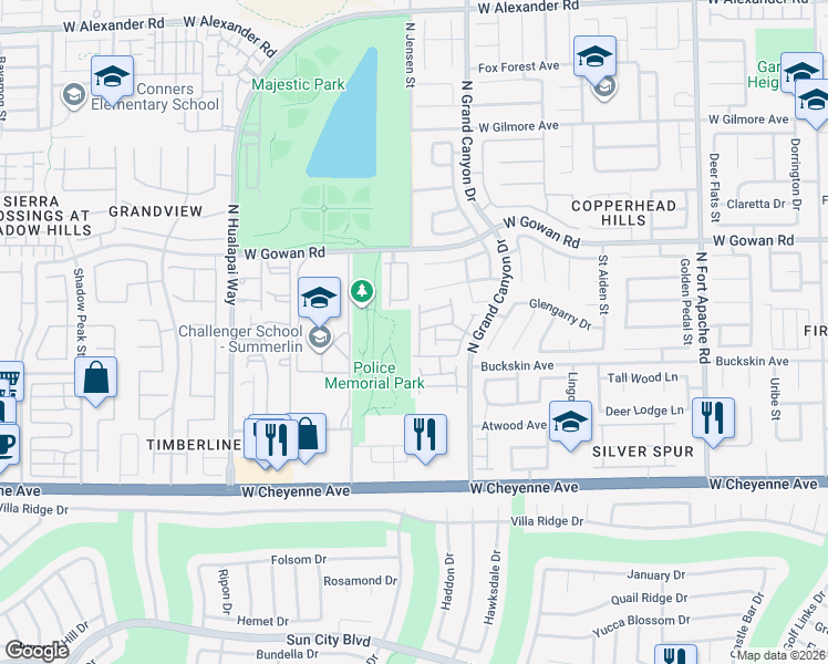 map of restaurants, bars, coffee shops, grocery stores, and more near 3413 Conan Street in Las Vegas