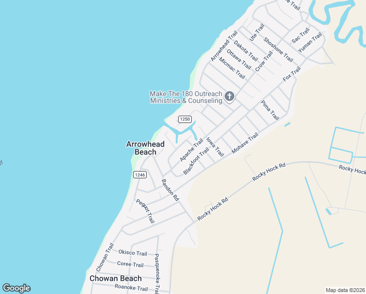 map of restaurants, bars, coffee shops, grocery stores, and more near 103 Modoc Trail in Edenton