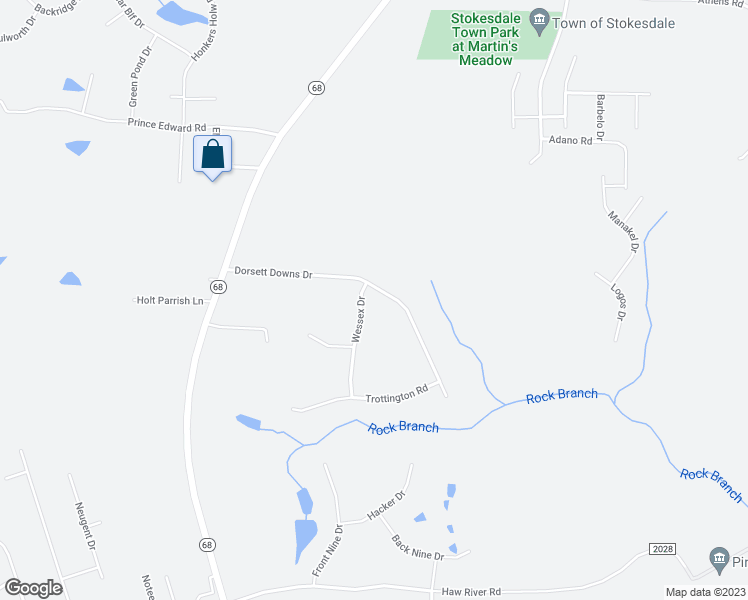 map of restaurants, bars, coffee shops, grocery stores, and more near 8011 Dorsett Downs Drive in Stokesdale
