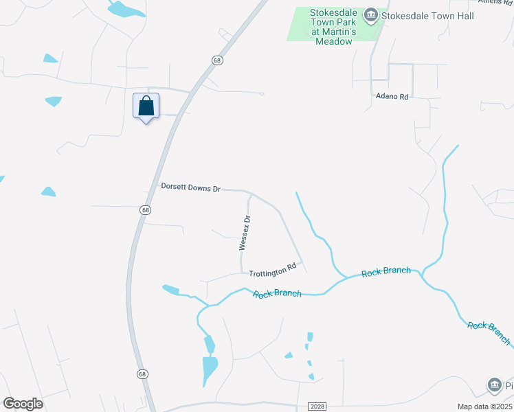 map of restaurants, bars, coffee shops, grocery stores, and more near 8011 Dorsett Downs Drive in Stokesdale