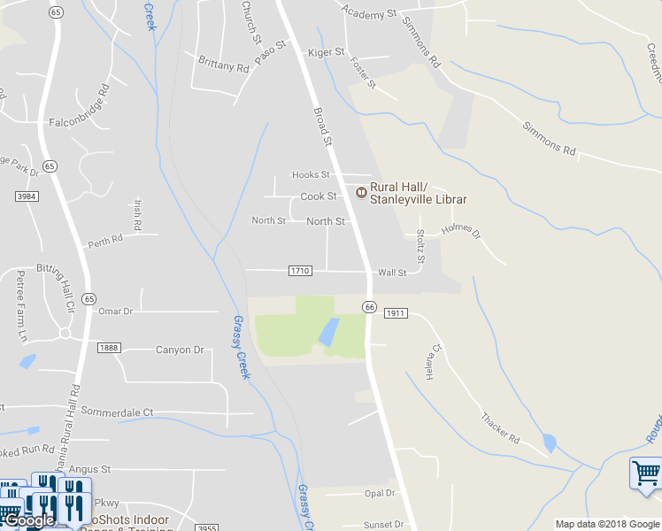 map of restaurants, bars, coffee shops, grocery stores, and more near 6801 Pilot View Street in Rural Hall