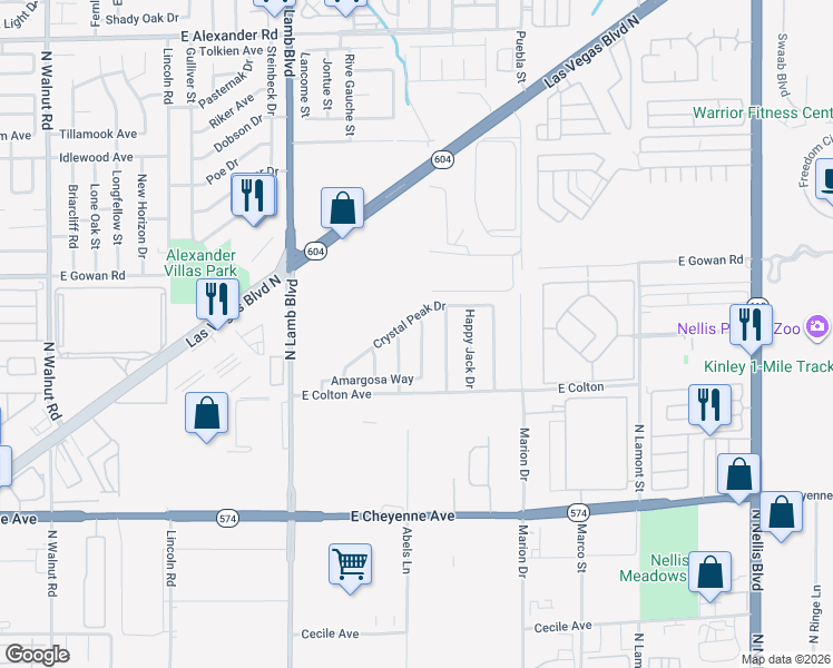map of restaurants, bars, coffee shops, grocery stores, and more near 3489 Goldbutte Drive in Las Vegas
