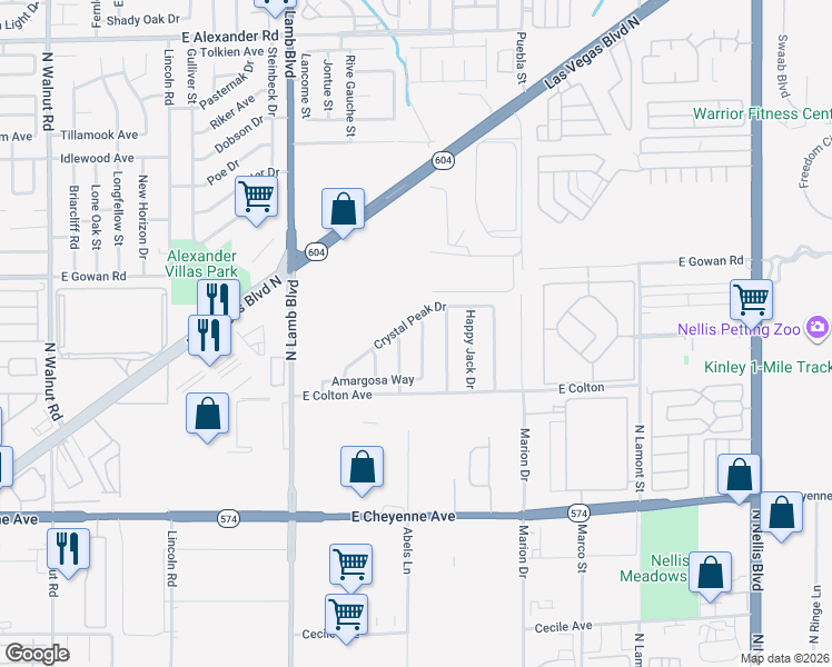map of restaurants, bars, coffee shops, grocery stores, and more near 3489 Goldbutte Drive in Las Vegas