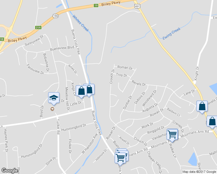 map of restaurants, bars, coffee shops, grocery stores, and more near 3935 Crouch Drive in Nashville
