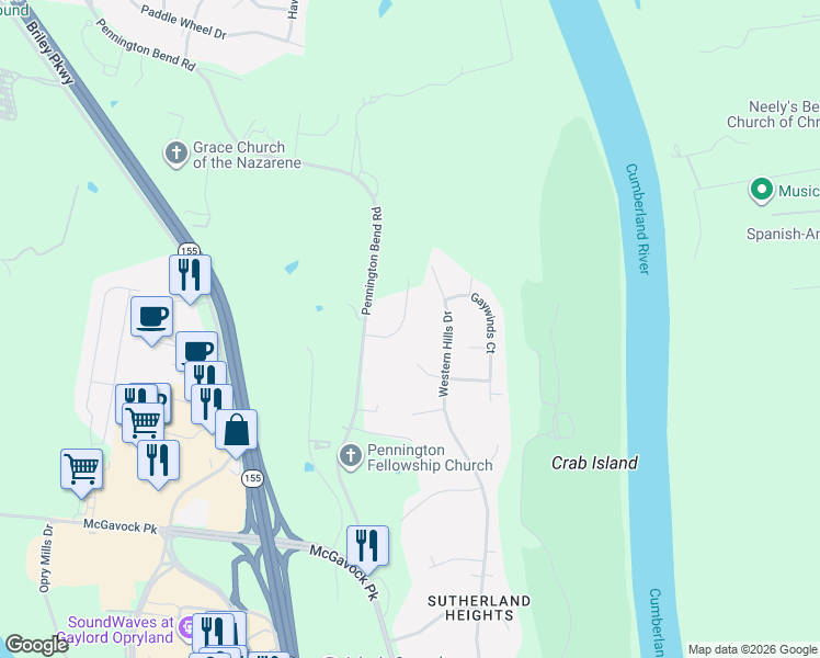 map of restaurants, bars, coffee shops, grocery stores, and more near 228 Valley Bend Drive in Nashville