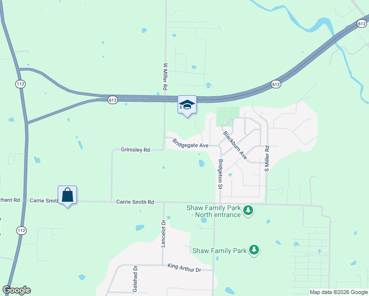 map of restaurants, bars, coffee shops, grocery stores, and more near 7851 Bridgegate Avenue in Springdale