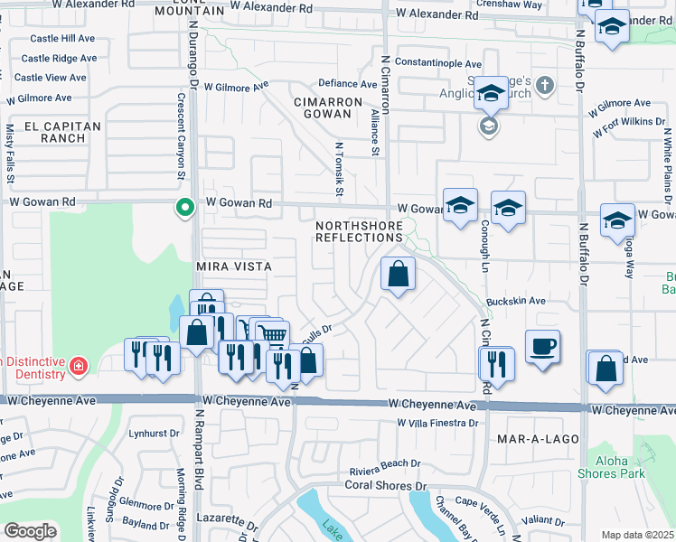 map of restaurants, bars, coffee shops, grocery stores, and more near 3500 Lockport Street in Las Vegas