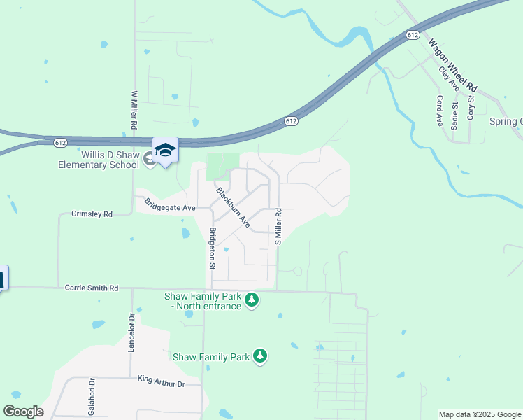 map of restaurants, bars, coffee shops, grocery stores, and more near 7307 Devonshire Avenue in Springdale
