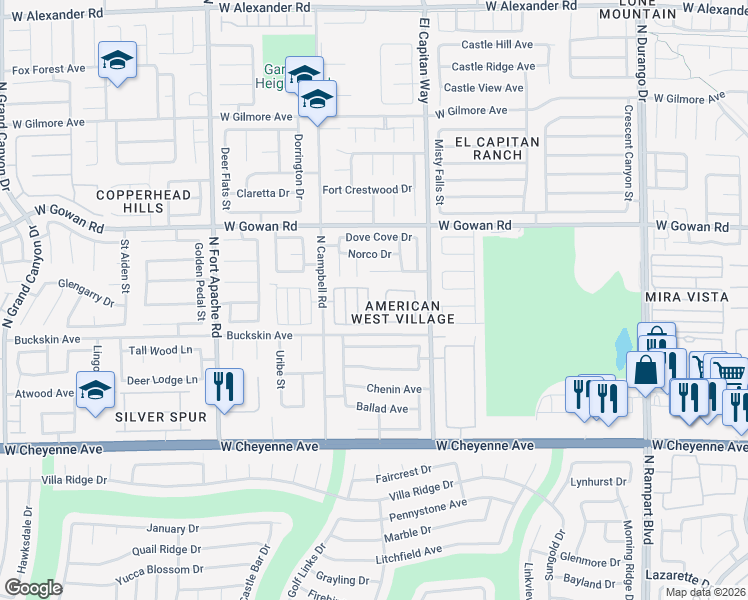 map of restaurants, bars, coffee shops, grocery stores, and more near 3468 Mariner Beach Drive in Las Vegas