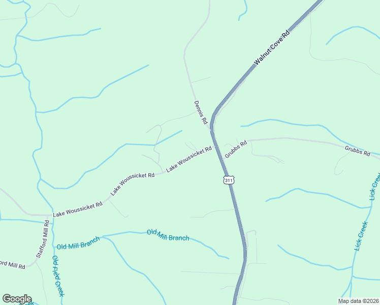 map of restaurants, bars, coffee shops, grocery stores, and more near 5411 Lake Woussicket Road in Walnut Cove