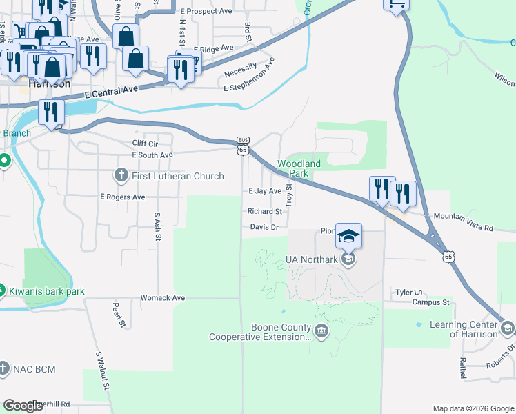 map of restaurants, bars, coffee shops, grocery stores, and more near 107 Richard Ave in Harrison