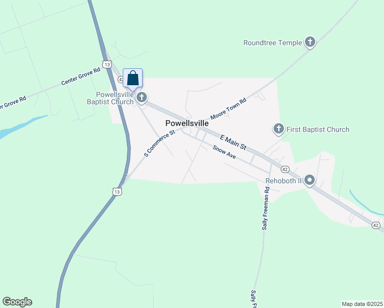 map of restaurants, bars, coffee shops, grocery stores, and more near 204 Wynns Street in Ahoskie