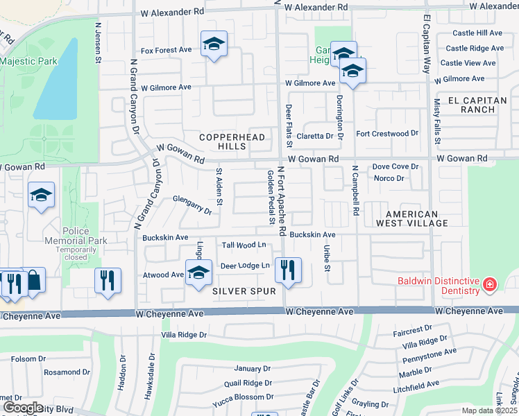 map of restaurants, bars, coffee shops, grocery stores, and more near 9322 Chilly Pond Avenue in Las Vegas