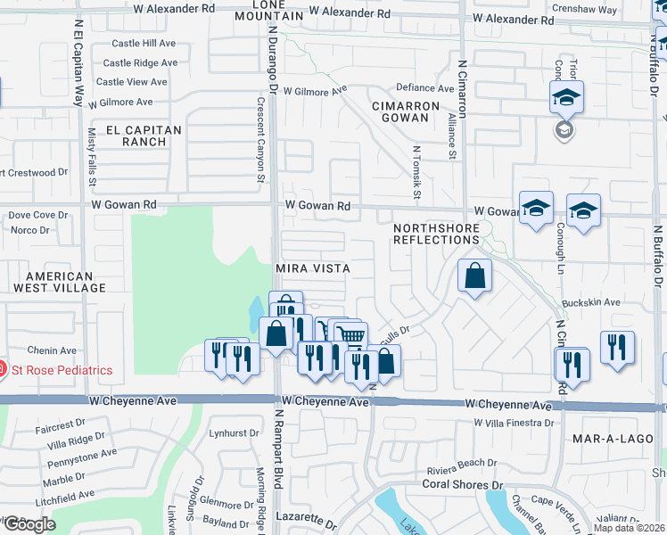 map of restaurants, bars, coffee shops, grocery stores, and more near in Las Vegas