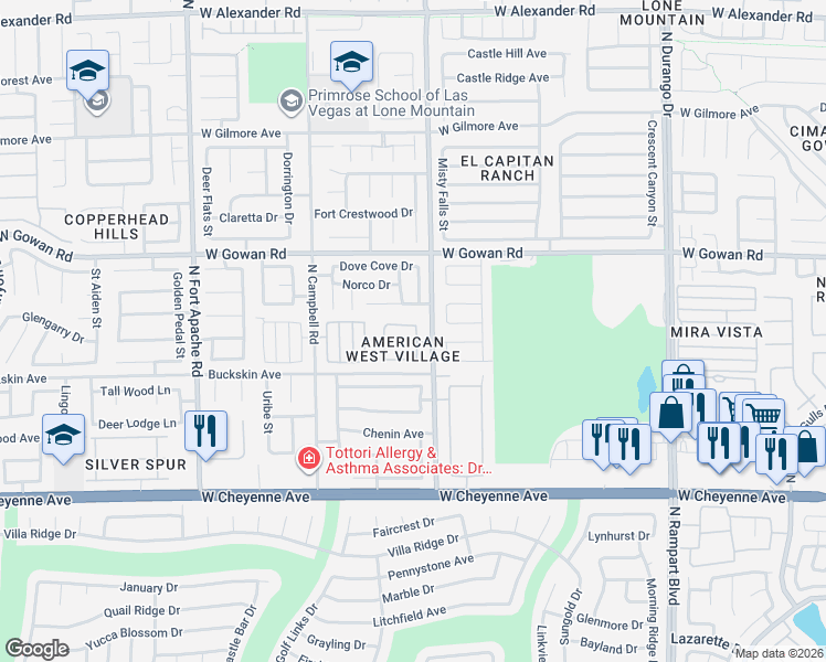 map of restaurants, bars, coffee shops, grocery stores, and more near 3464 Wordsworth Street in Las Vegas