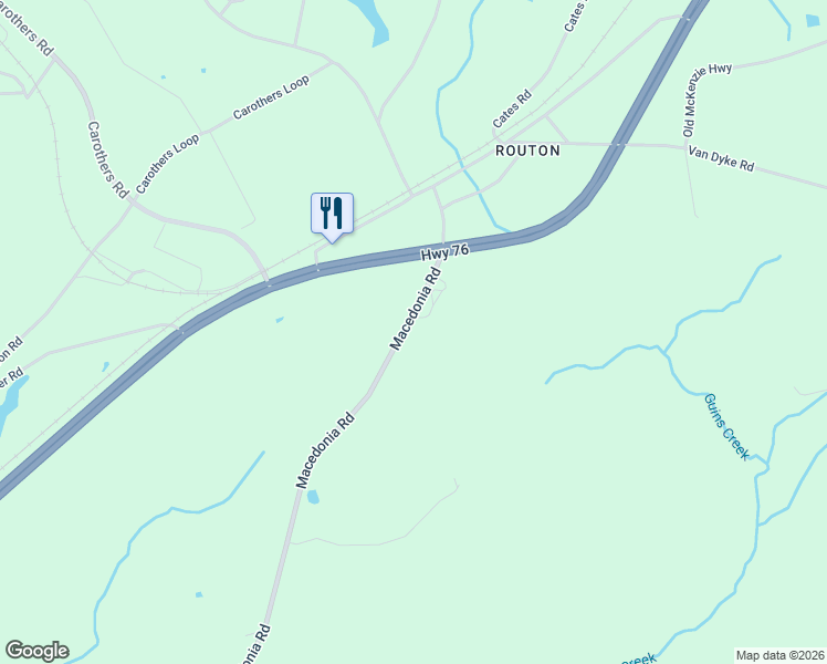 map of restaurants, bars, coffee shops, grocery stores, and more near 252-580 Macedonia Rd in Henry