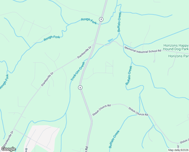 map of restaurants, bars, coffee shops, grocery stores, and more near 200 Grade Street in Rural Hall
