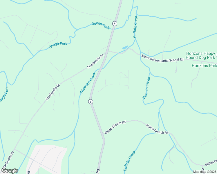 map of restaurants, bars, coffee shops, grocery stores, and more near 200 Grade Street in Rural Hall