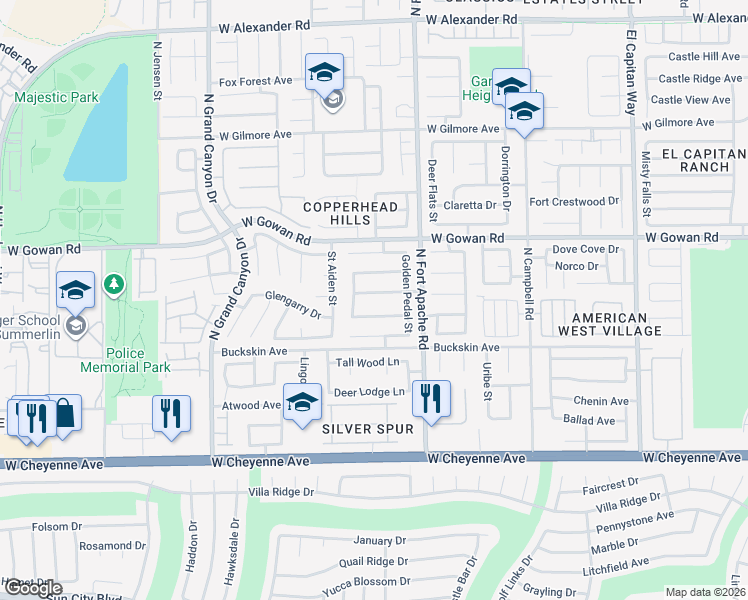 map of restaurants, bars, coffee shops, grocery stores, and more near 9322 Chilly Pond Avenue in Las Vegas