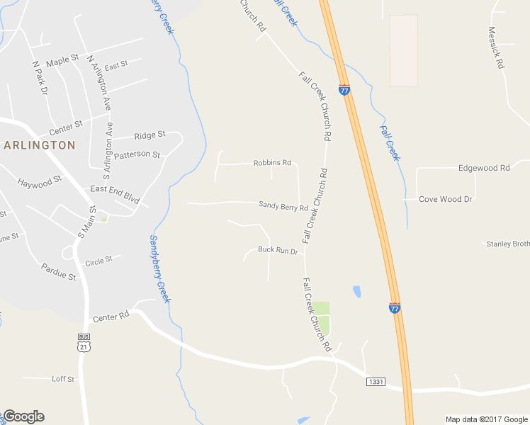 map of restaurants, bars, coffee shops, grocery stores, and more near 4533 Sandy Berry Road in Jonesville