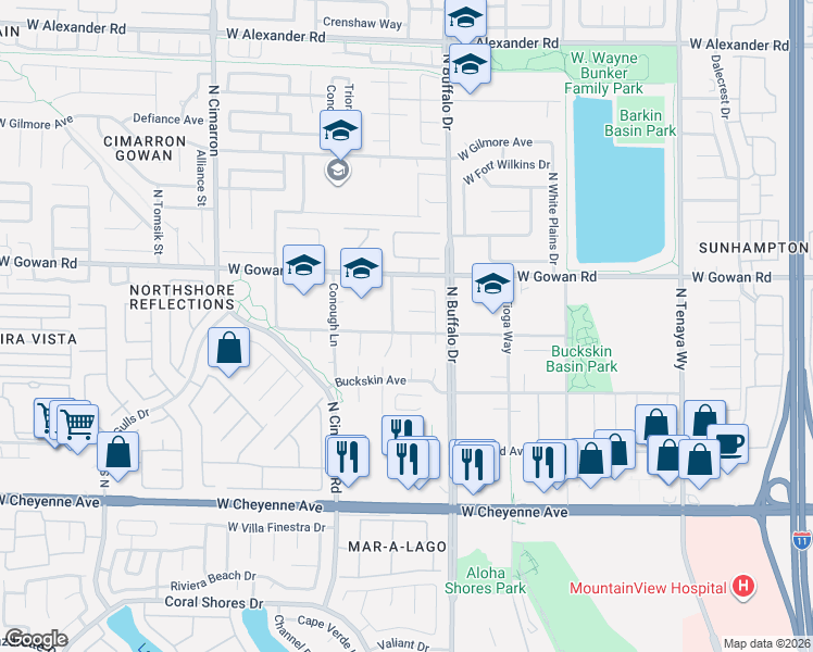 map of restaurants, bars, coffee shops, grocery stores, and more near 3469 Quadrel Street in Las Vegas