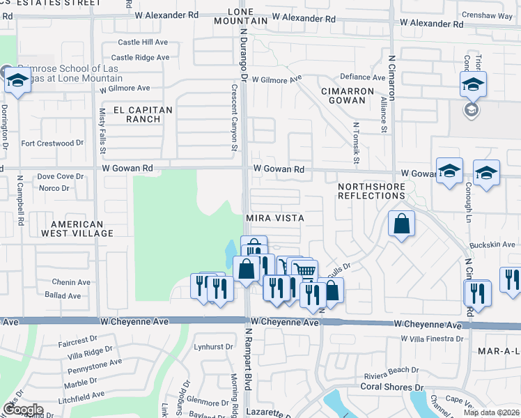 map of restaurants, bars, coffee shops, grocery stores, and more near 8465 Blue Island Avenue in Las Vegas